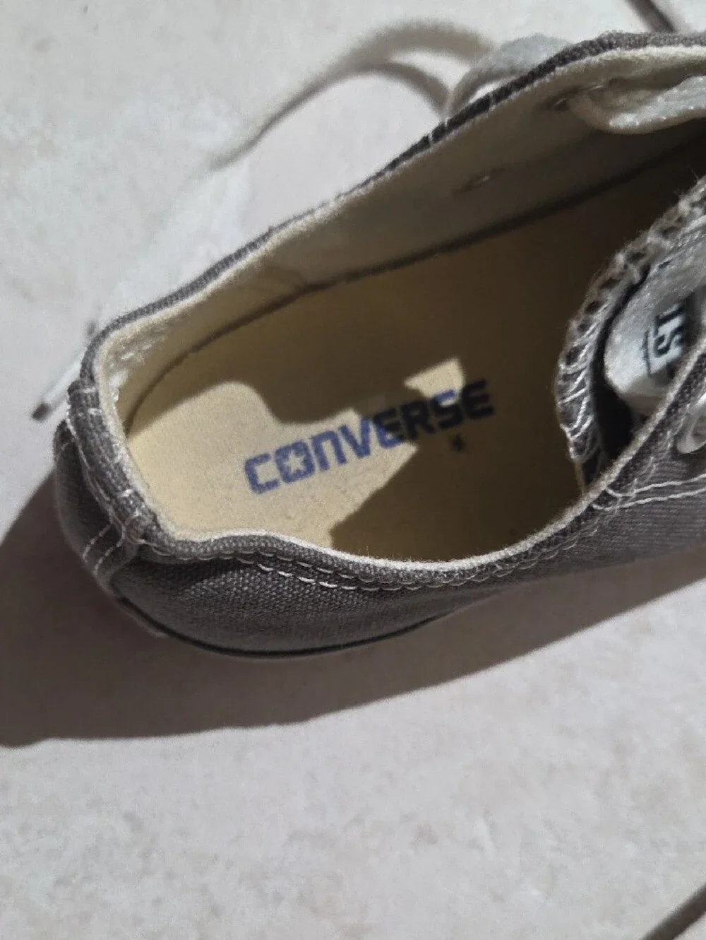 Converse Kids Gray Canvas Low-Top Sneakers with White Laces